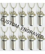 Set of TEN Custom Engraved Silver Motorcycle CREMATION URN Necklaces - M... - $75.00
