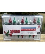 CHRISTMAS HOLIDAY TIME RED CLEAR GREEN TWINKLE MINI FLAME TIP LIGHTS 35 ... - £23.58 GBP