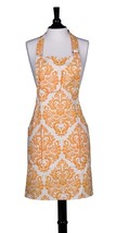 Jessie Steele girlie apron orange white damask 305-JS-91A - $558.38 MXN
