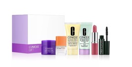 Clinique Skincare Makeup 6pcs Gift Set 2023 Purple Box Set including Travel Size - £25.57 GBP