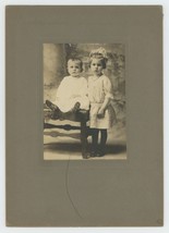 Antique Circa 1900s Cabinet Card Adorable Children Posing Wolf Lancaster, PA - £7.52 GBP