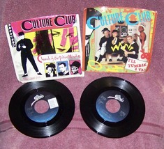 {2}  45rpm singles pop music { culture club} w/picture sleeves - £9.61 GBP