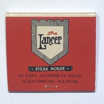 Lancer Steak House Schaumburg Illinois Dining Food Match Book Cover Matchbox - £3.95 GBP