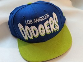 Los Angeles Dodgers Script New Era Spring Basic SnapBack Dark Blue Neon Green - £25.09 GBP