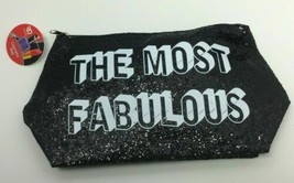 Royal Deluxe Accessories &quot;The Most Fabulous&quot; Printed Black Cosmetic Bag/... - £7.90 GBP