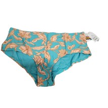 NWT Time and Tru xl 16-18 Teal/Peach Floral Mid rise Cheeky Fit swim bot... - $9.00