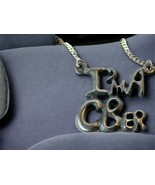 IM A CBer Vintage Silver Tone Chain Link Trucker Pendant Necklace CB Rad... - $27.77 CAD