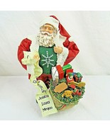 Christmas Classic Santa Good List Toy Grandeur Noel Quality 11&quot; Fabric M... - £17.36 GBP