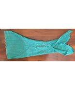 Adult Mermaid Tail Blanket One Size Crocheted Multicolor Green Blue Wave... - $14.84