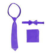 Gioberti Boy&#39;s Formal Purple Zipper Tie, Bow Tie and Handkerchief Kid&#39;s ... - €17,10 EUR