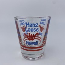 Hang Loose Hawaii TIKI Collector Shot Glass Red &amp; Blue Clear 1987 - £7.59 GBP