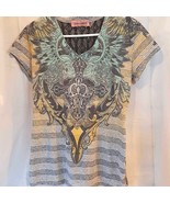 Angels &amp; Diamonds Women&#39;s T-Shirt Multicolor Rhinestone L - $22.84 CAD
