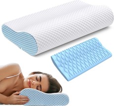 Neck Pillow Cervical Memory Foam Pillows for Bed Sleeping, Ergonomic Pillow - £10.09 GBP