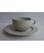 SET OF 8 Tea Cup Saucer Crate &amp; Barrel Prairie Kathleen Wills Beige Ston... - £101.78 GBP