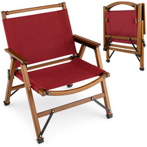 Patio Folding Camping Beach Chair Portable Picnic Fishing Bamboo Frame Armrest - £81.52 GBP