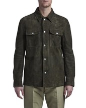 Men designer sheepskin suede leather jacket shirt #43 - £118.51 GBP