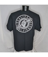 Men's 2XL Gildan Graphic Tee Black Heavy Cotton Casual Streetwear T-Shirt - $9.50