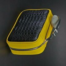 Brizard and Co. - Havana Traveler - Black Caiman Alligator & Yellow  Leather image 4