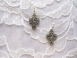 New Scroll Cross Dangle Tibet Silver Earrings Jewelry - £3.93 GBP