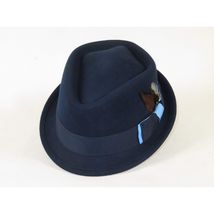Men's Broner Wool Hat diamond crown fedora THE AVENUE 73-4604 Navy image 2