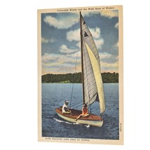 Postcard Sailing On Kentucky Lake Sailboat Linen Unposted - £5.39 GBP