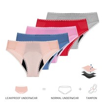 New Cotton Eco-friendly Fabric Solid Color Menstrual Panties For Women - $19.46