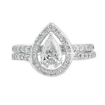 1.50 Carat Pear Cut Lab Grown Diamond Ring 14K White Gold for Women VVS-VS-FG - £791.75 GBP