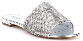 Women&#39;s MICHAEL Michael Kors Shelly Sequin Slide Sandals, Silver Multip ... - £71.90 GBP