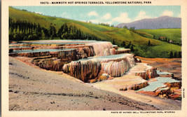 Mammoth Hot Spring Terraces, Yellowstone National Park Wyoming Vintage Postcard - £5.05 GBP