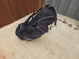 Wilson 8 Divider Dual Strap Golf Stand Bag Black w Raincover - $75.99