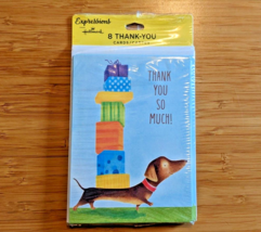 Thank You So Much 8 Pack Greeting Cards Blank Inside Expressions Hallmark dog - £2.77 GBP