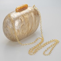  Acrylic Clutch Marble HandBags Egg Shape Women Evening Bag Wedding Wallets Part - £85.14 GBP