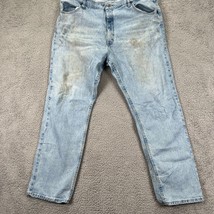 Wrangler Mens Blue Regular Fit Medium Wash Denim Straight Jeans Size 40X30 - £19.77 GBP