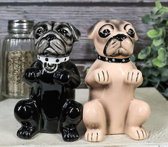 Adorable Black And Tan Begging Love Puppy Pugs Dogs Salt And Pepper Shak... - £13.31 GBP