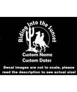 Custom Riding Into The Sunset Cowboy Memorial Decal USA Made US Seller - £5.19 GBP+