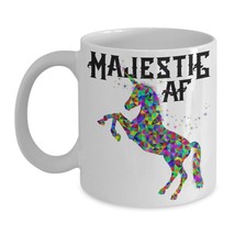 Majestic AF Mug Unicorn Cup Coffee Colorful Novelty Gift Mom Girlfriend Ceramic - £15.14 GBP