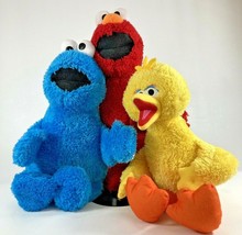 Sesame Street Plush Big Bird Cookie Monster 14 inch Kohls Cares Muppet LOT of 3 - £26.90 GBP