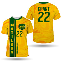  Australia Matildas Grant #22 Women&#39;s National Football Team T-Shirt   - £26.06 GBP+