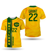  Australia Matildas Grant #22 Women&#39;s National Football Team T-Shirt   - $45.12 CAD+