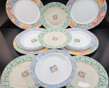 11 Pc Corelle Watercolors Dinner Luncheon Plates Soup Bowls Corning Flor... - $122.43