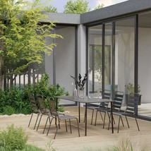  Dining Set Dark gray Steel with e-coated and powder-coated finish - $12,400.71 MXN