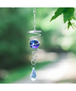 Spiral Stereoscopic Effect Blue Crystal Ball Sun Catcher Wind Chimes  - New - £11.74 GBP