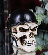 Day of The Dead Biker Skull Skeleton with Red Cross Black Helmet Mini Fi... - $13.49