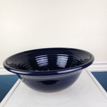 Large Cobalt Blue Pottery Bowl Signed - £33.24 GBP