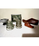Collectible Lot - Shoe Forms, Insulators, Old Betsy Ross Tin - $82.32 CAD