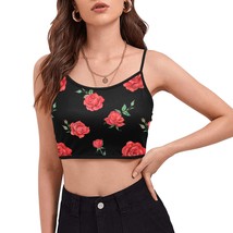 Women&#39;s Red Roses Flower Floral Spaghetti Strap Crop Top Camisole Camis ... - $23.00