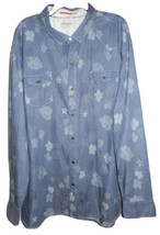 Tommy Bahama Island Crafted Men&#39;s 3XL Shirt LS Button Front Cotton Floral Blue - £47.85 GBP