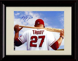 Framed Mike Trout Thunderbolt Autograph Photo Print - California Angles - £37.36 GBP