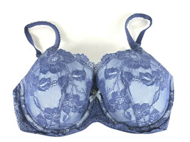 Victorias Secret Bra 32DDD 32E Blue Lace Floral GORGEOUS Lined Demi Body... - £21.95 GBP