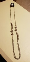 Paparazzi Long Necklace & Earring set (new) #736 SM. & LG. BEADS ON CHAIN - GRAY - $7.61